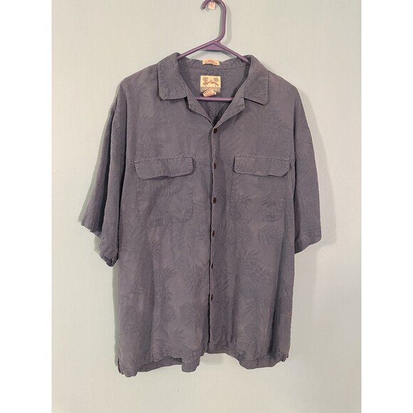 Other - Reyn Spooner Blue‎ Hawaiian Shirt Large L Blue Short Sleeve Button Down